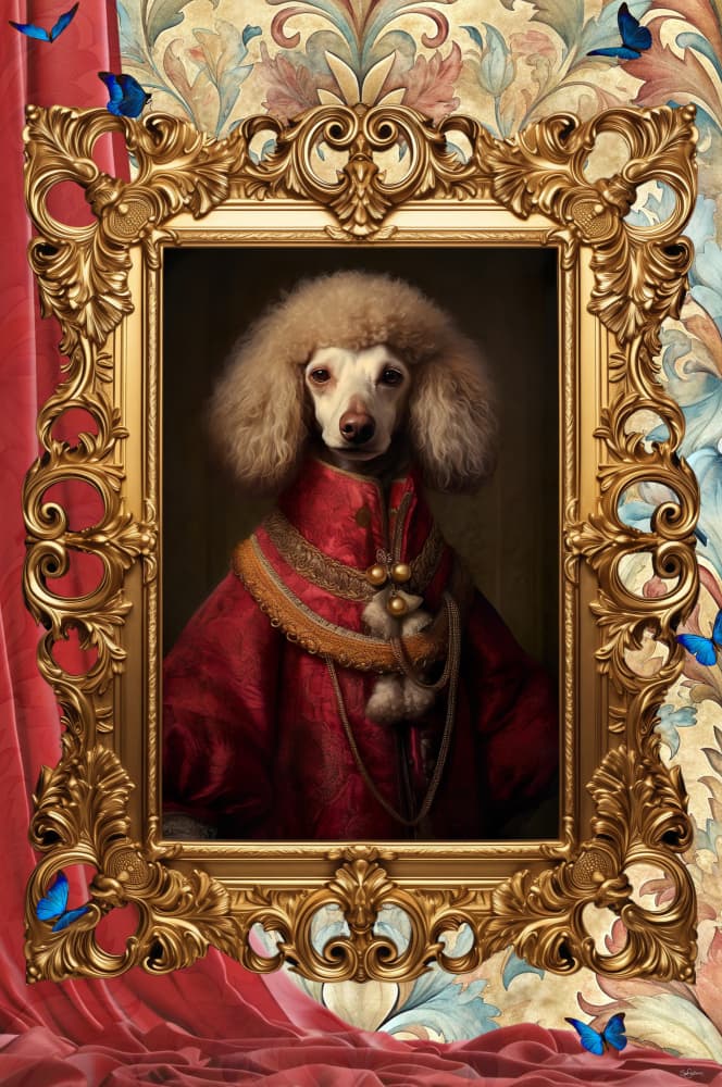 Regal Poodle Portrait by Sue Skellern — canvas wall art