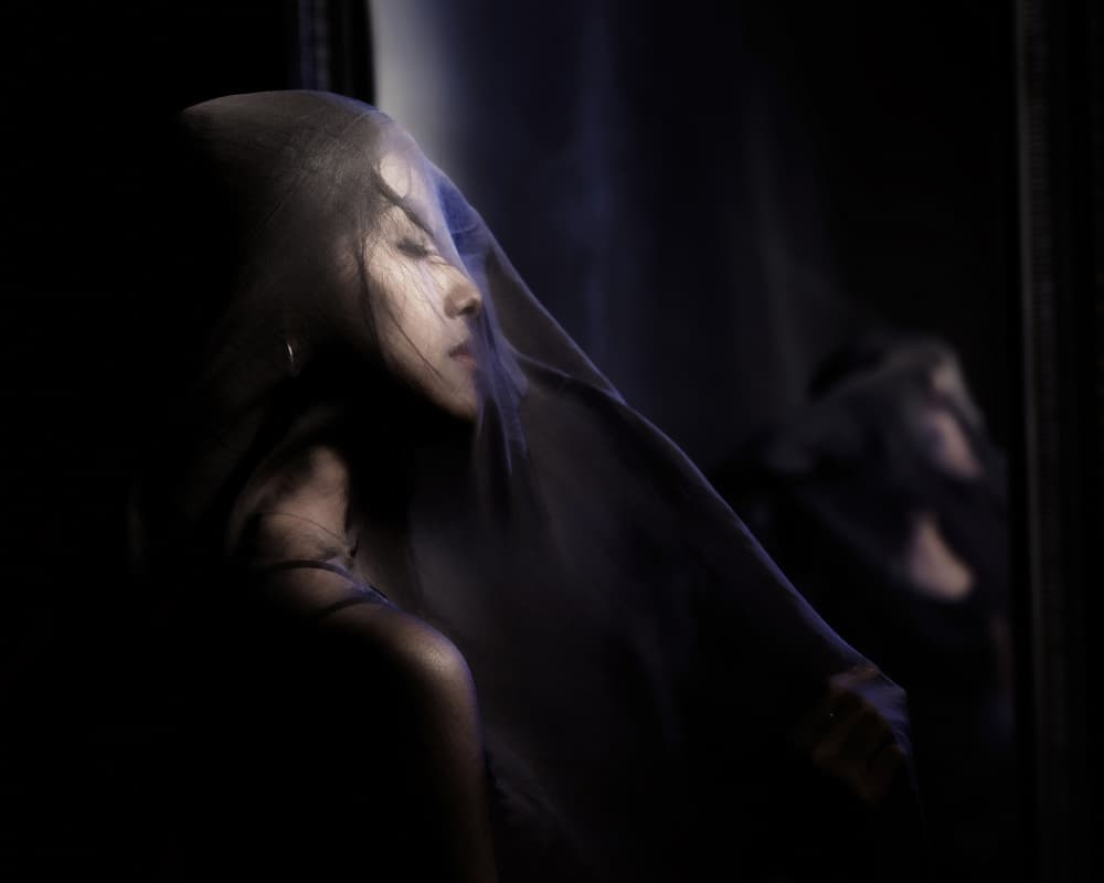 Mysterious Veiled Woman by Masayuki Kato — canvas wall art