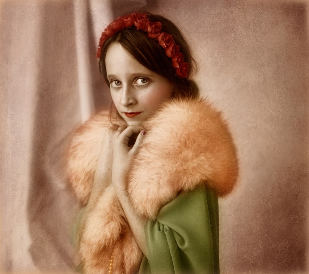 Dreamy Girl In Fur by Svetlana Melik-Nubarova — canvas wall art