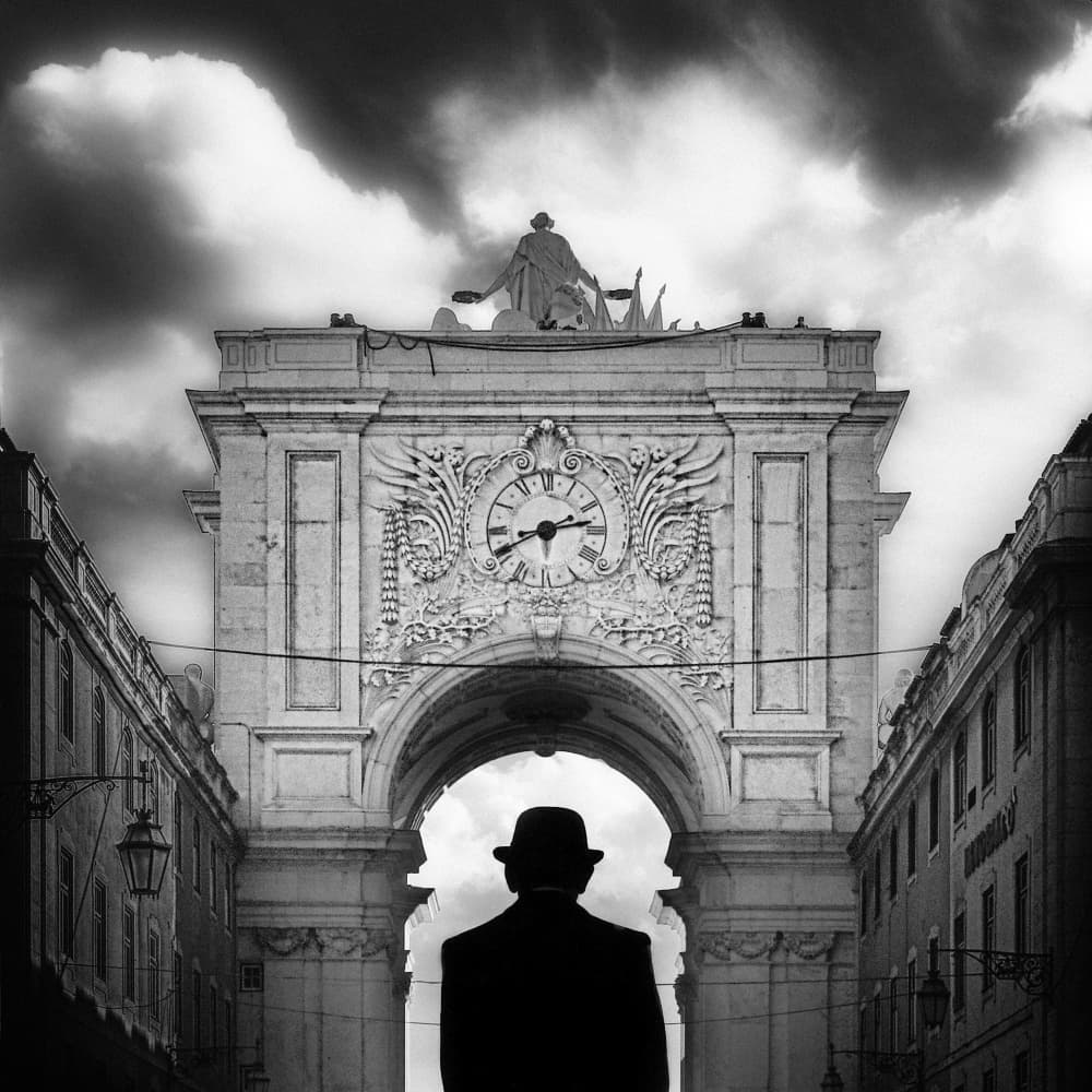 Mysterious Man Under Arch by Josefina Melo — canvas wall art