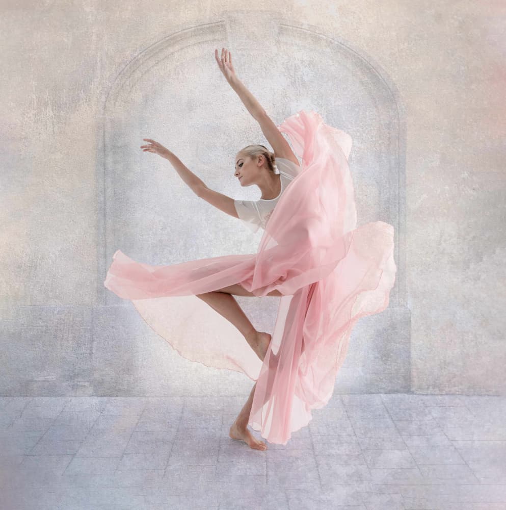 Floating Pink Dance by Derwood — canvas wall art