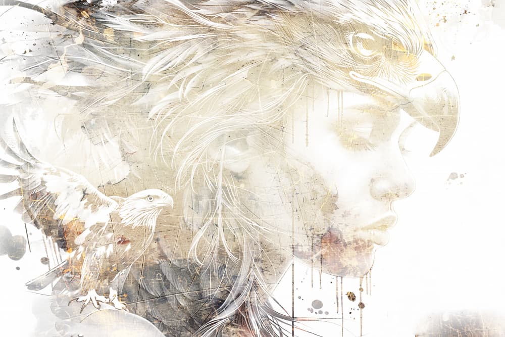 Eagle Spirit Woman by Rafal Kulik — canvas wall art