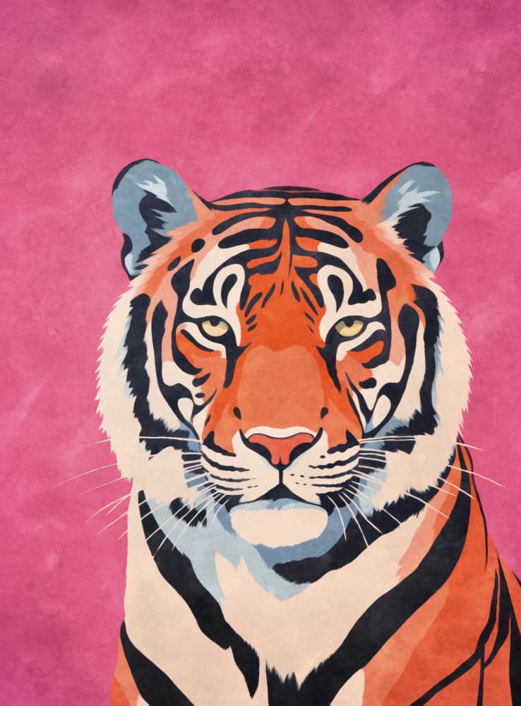 Majestic Pink Tiger by Andrea Haase — canvas wall art