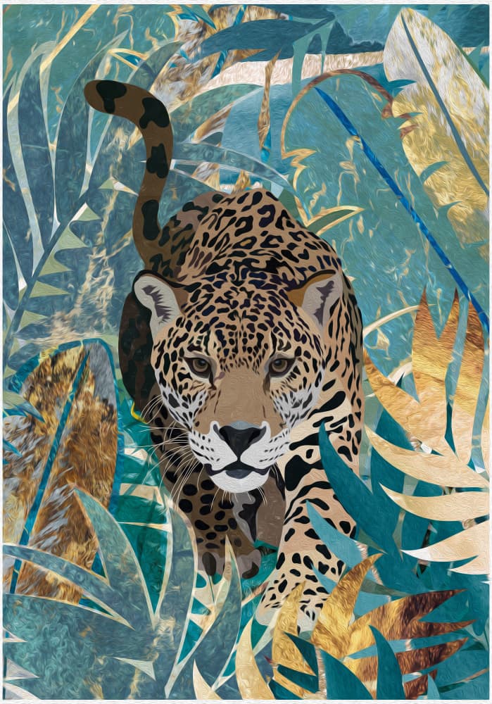 Stalking Jungle Jaguar by Sarah Manovski — canvas wall art