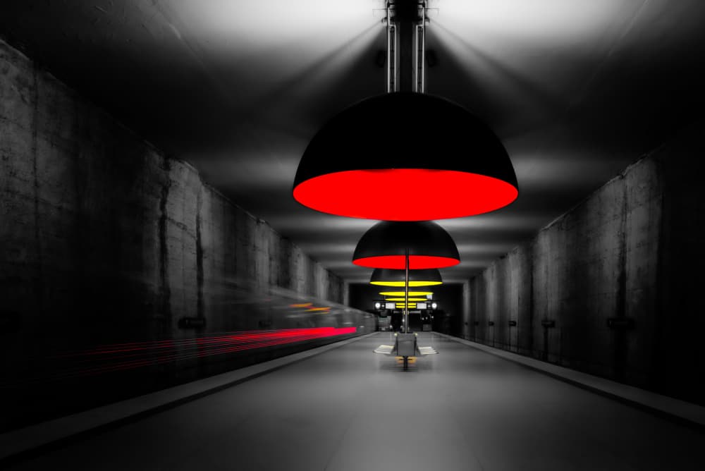 Dynamic Subway Lights by Andy Dauer — canvas wall art