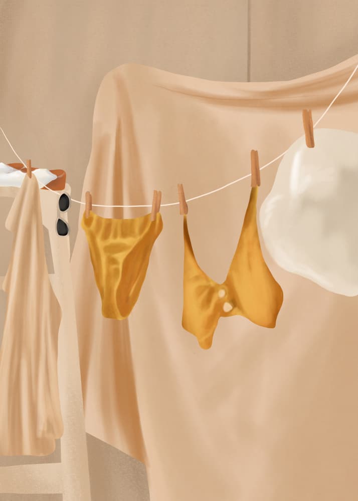 Golden Summer Laundry by Flow Line — canvas wall art