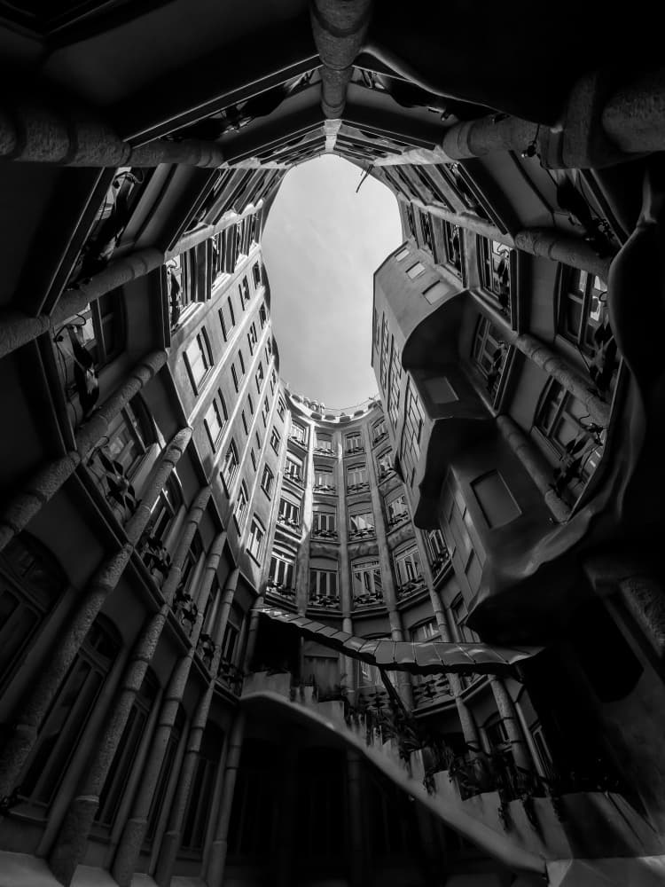 Curved Courtyard Perspective by Andrea Nero — canvas wall art