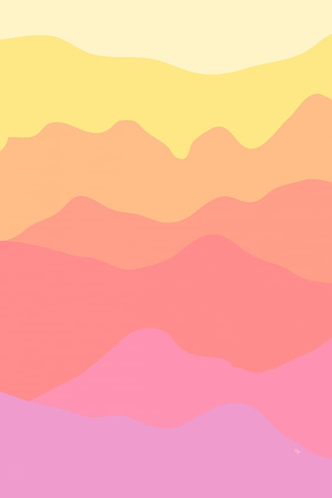 Layered Sunset Mountains by Martina — canvas wall art