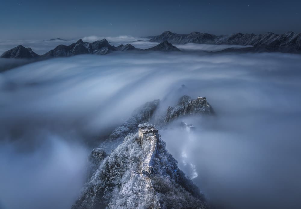 Great Wall Winter Fog by Yuan Cui — canvas wall art