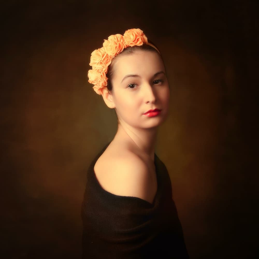 Elegant Floral Portrait by Alexandra Fira — canvas wall art