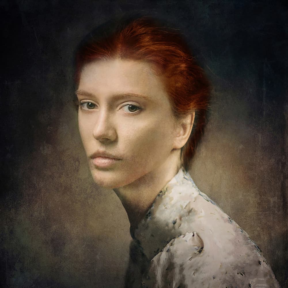 Classic Redhead Portrait by Moein Hasheminasab — canvas wall art