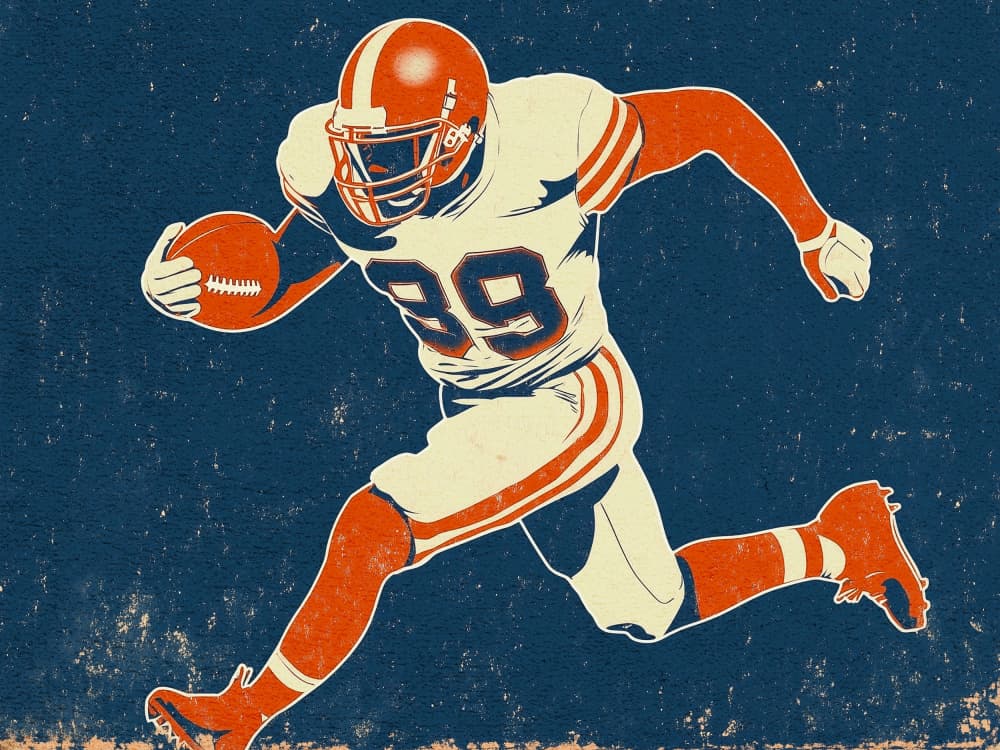 Retro Football Player by Pictufy Studio IV — canvas wall art