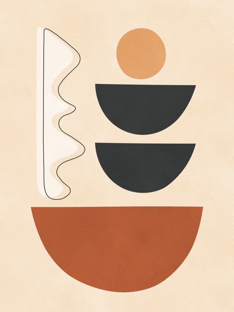 Earthy Geometric Shapes by Vitor Costa — canvas wall art