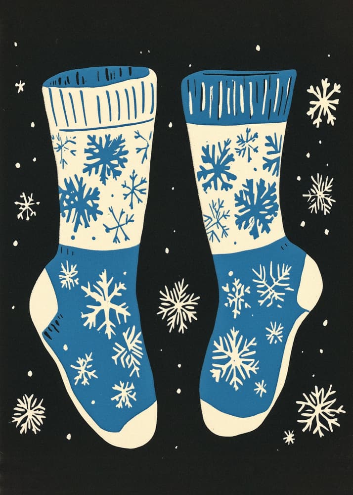 Cozy Snowflake Socks by Pictufy Studio IV — canvas wall art