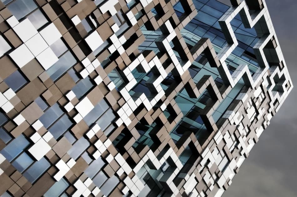 Contemporary Geometric Facade by Linda Wride — canvas wall art