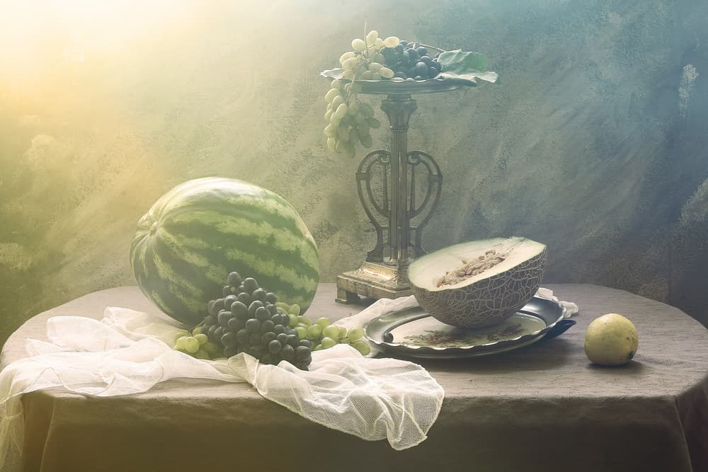 Vintage Fruit Still Life by UstinaGreen — canvas wall art