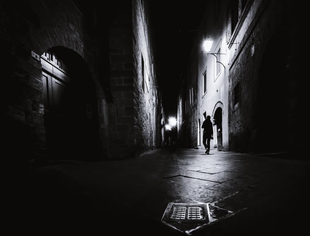 Solitary Night Alley by Massimiliano Mancini — canvas wall art