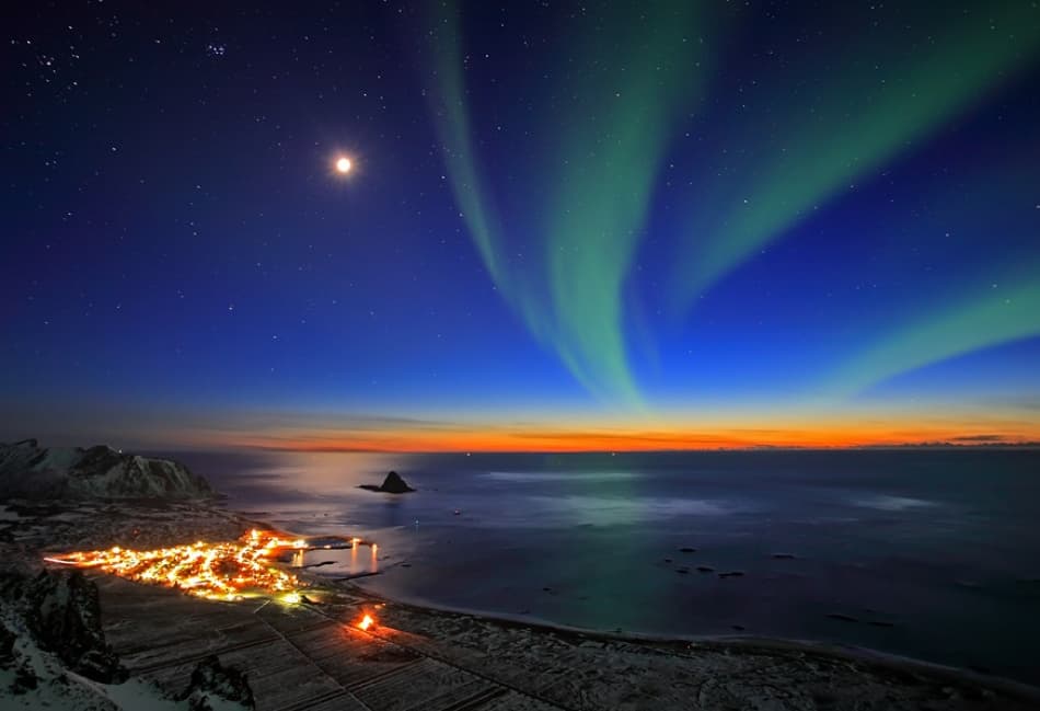 Northern Lights Village by Roy Samuelsen — canvas wall art