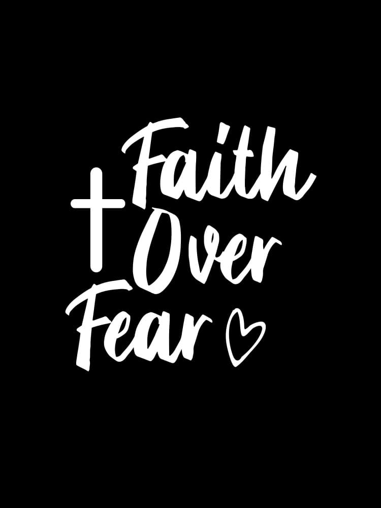 Faith Over Fear Quote by Happie Eagle — canvas wall art