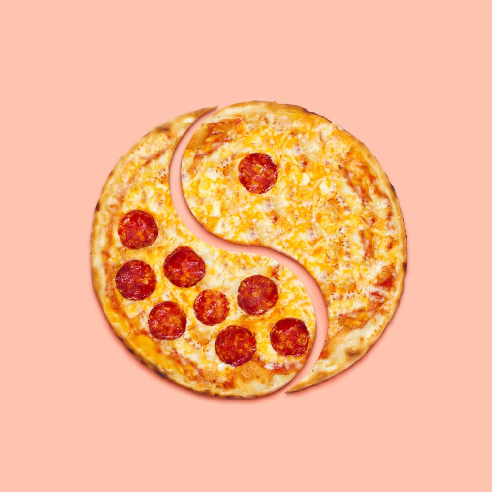Pizza Yin Yang by Artem Pozdniakov — canvas wall art