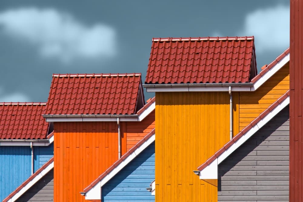 Colorful Beach Houses by Theo Luycx — canvas wall art