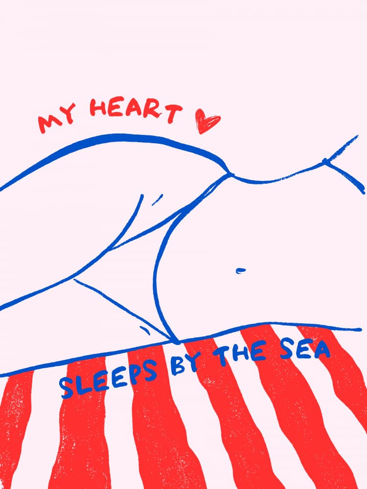Peaceful Beach Sleep by Ohkimiko — canvas wall art