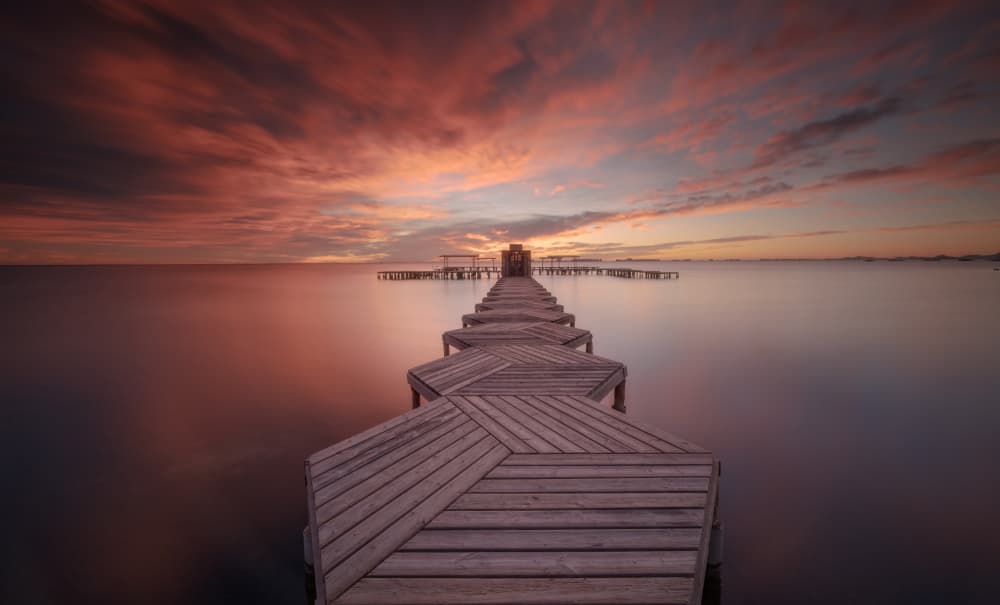Long Pier Sunset by Doroteo Tobarra Narro — canvas wall art