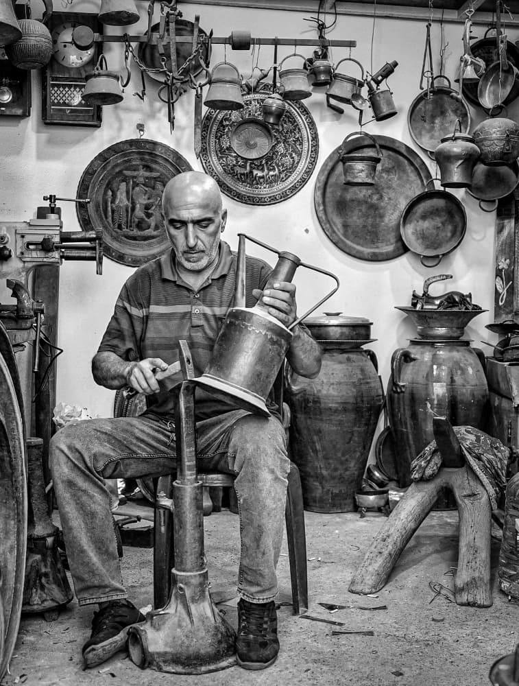 Traditional Copper Artisan by Bashar Alsofey — canvas wall art