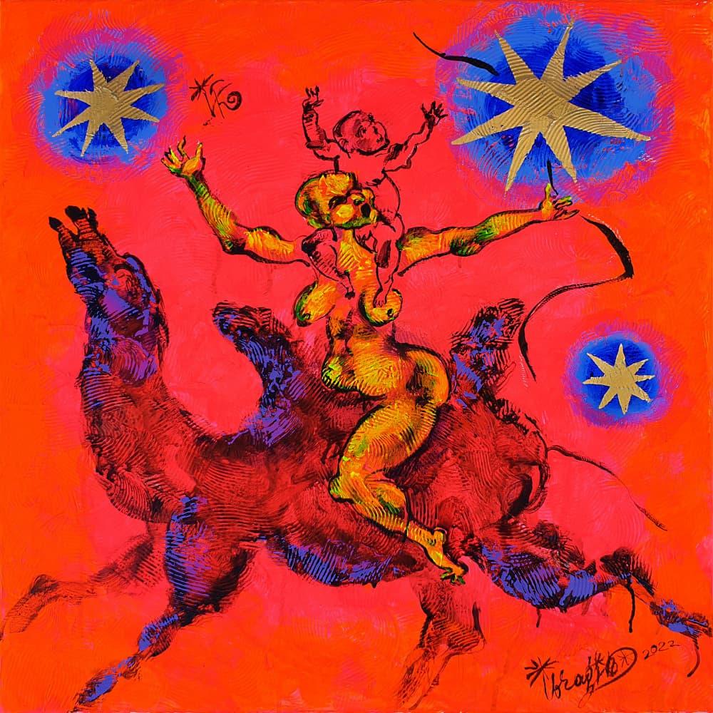 Celestial Camel Rider by Kanat Ibragimov — canvas wall art
