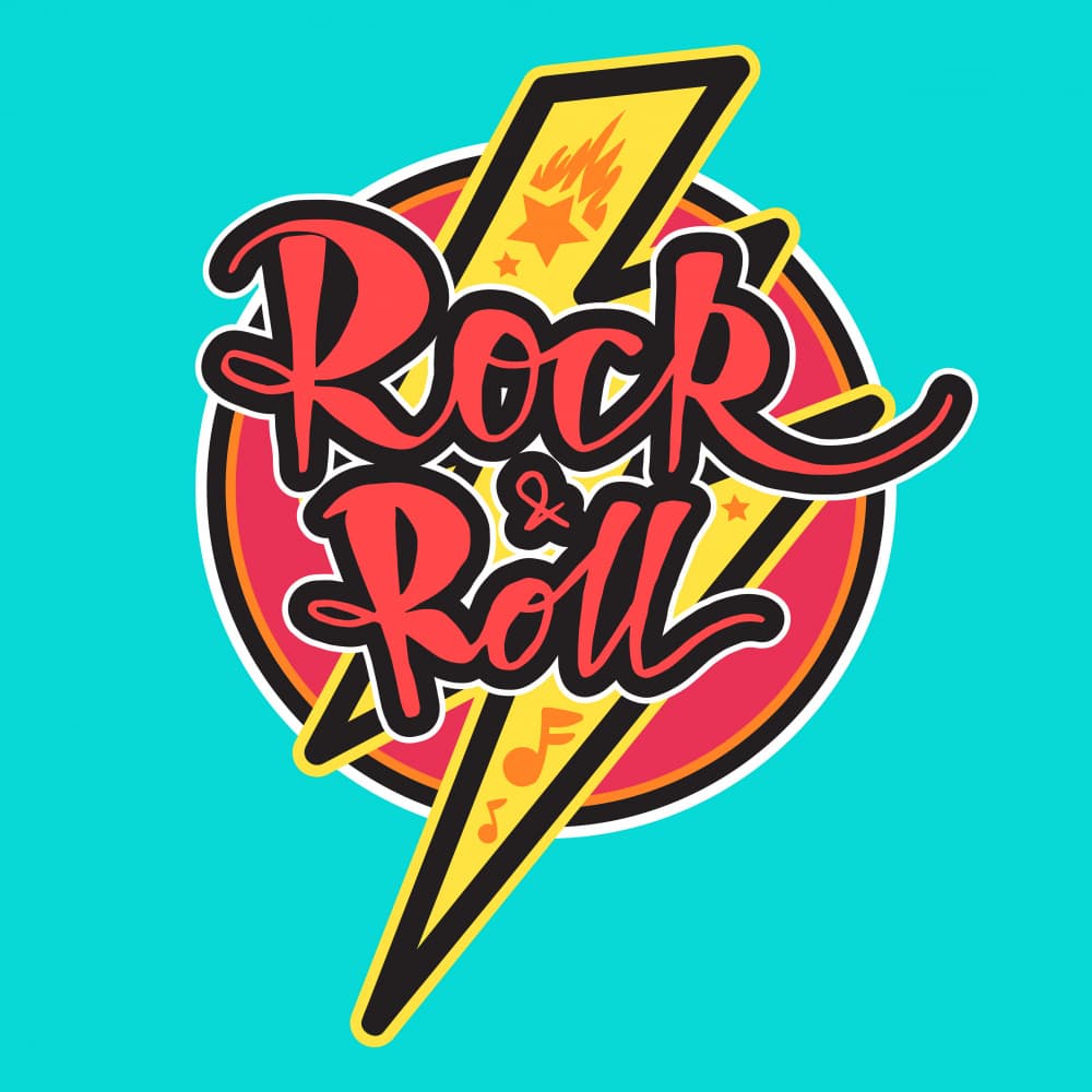 Rock & Roll Lightning Bolt by Marika Barsrsind — canvas wall art