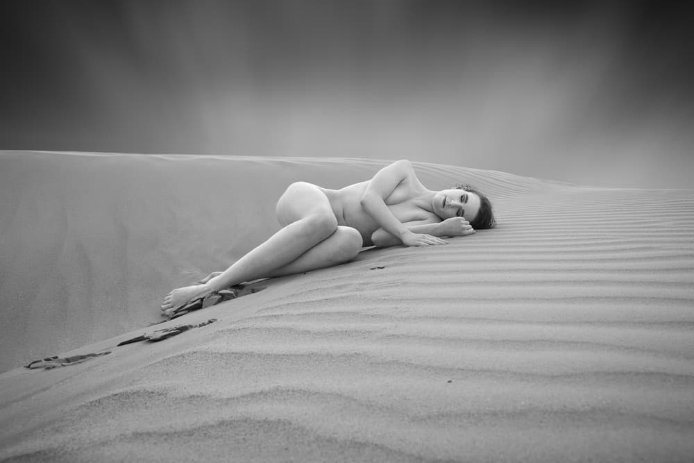 Peaceful Desert Nude by Peter Elgar — canvas wall art