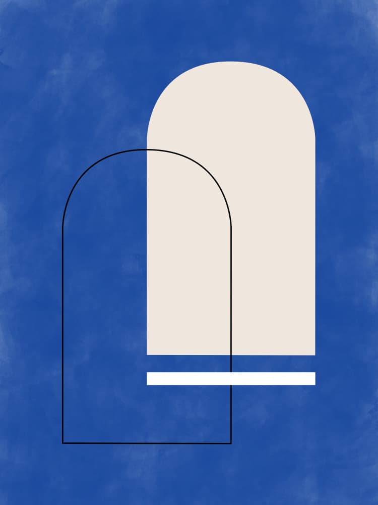 Blue Arch Geometry by Elena Ristova — canvas wall art
