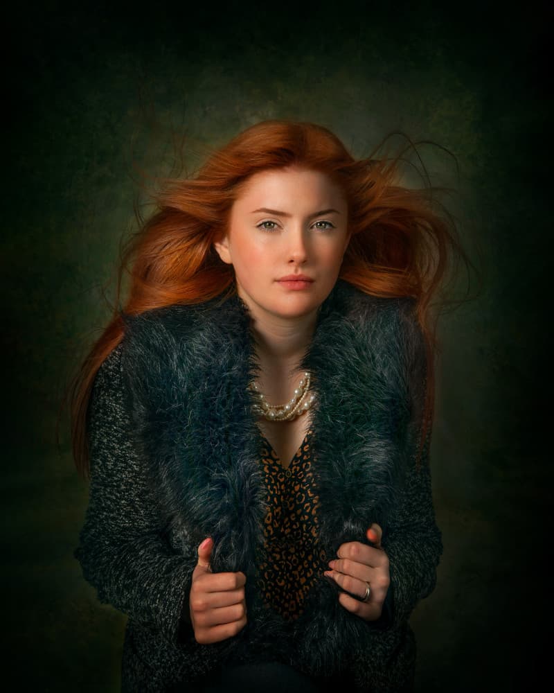 Elegant Redhead Portrait by Kieran O Mahony AIPF — canvas wall art