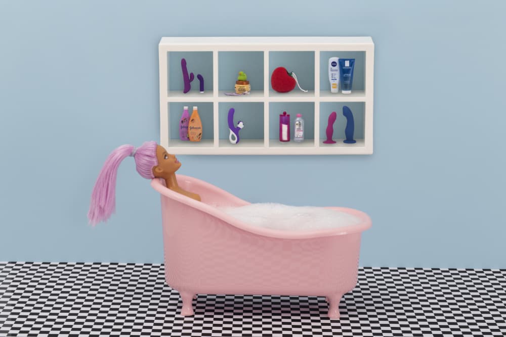 Doll's Relaxing Bath by Julia Ramiro — canvas wall art