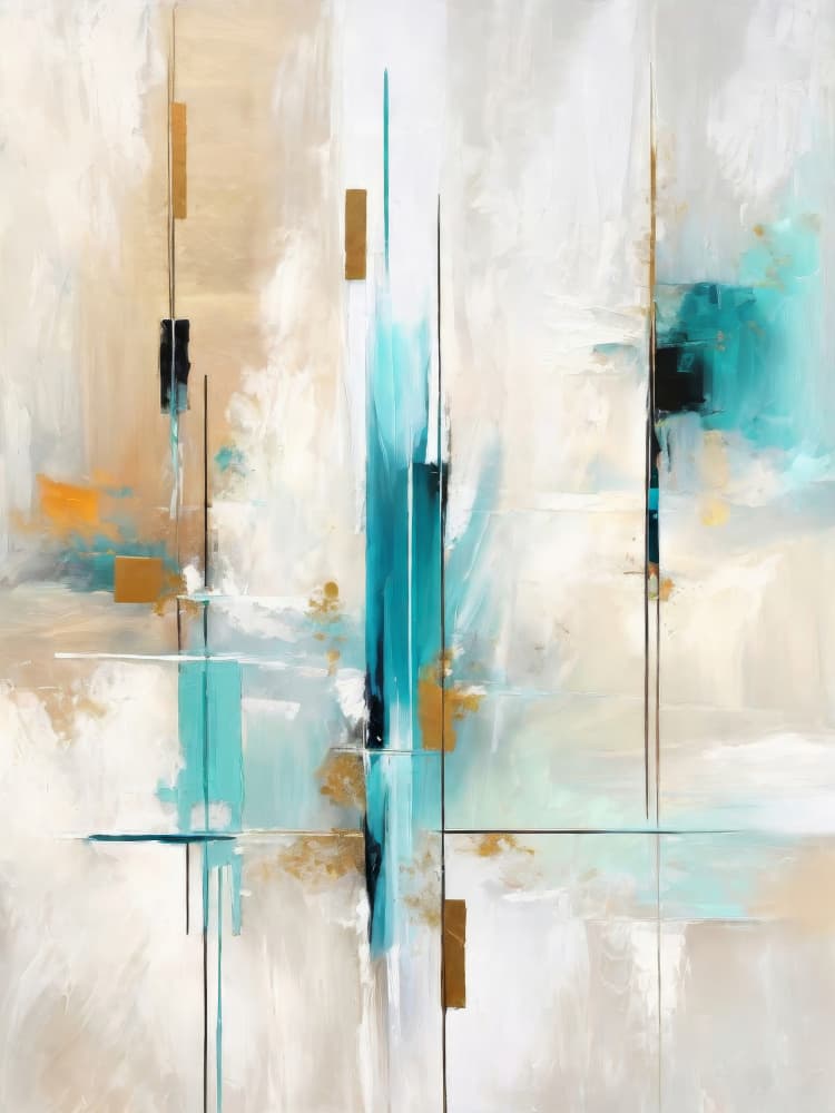 Teal Gold Abstract Flow by Alpenglow Workshop — canvas wall art