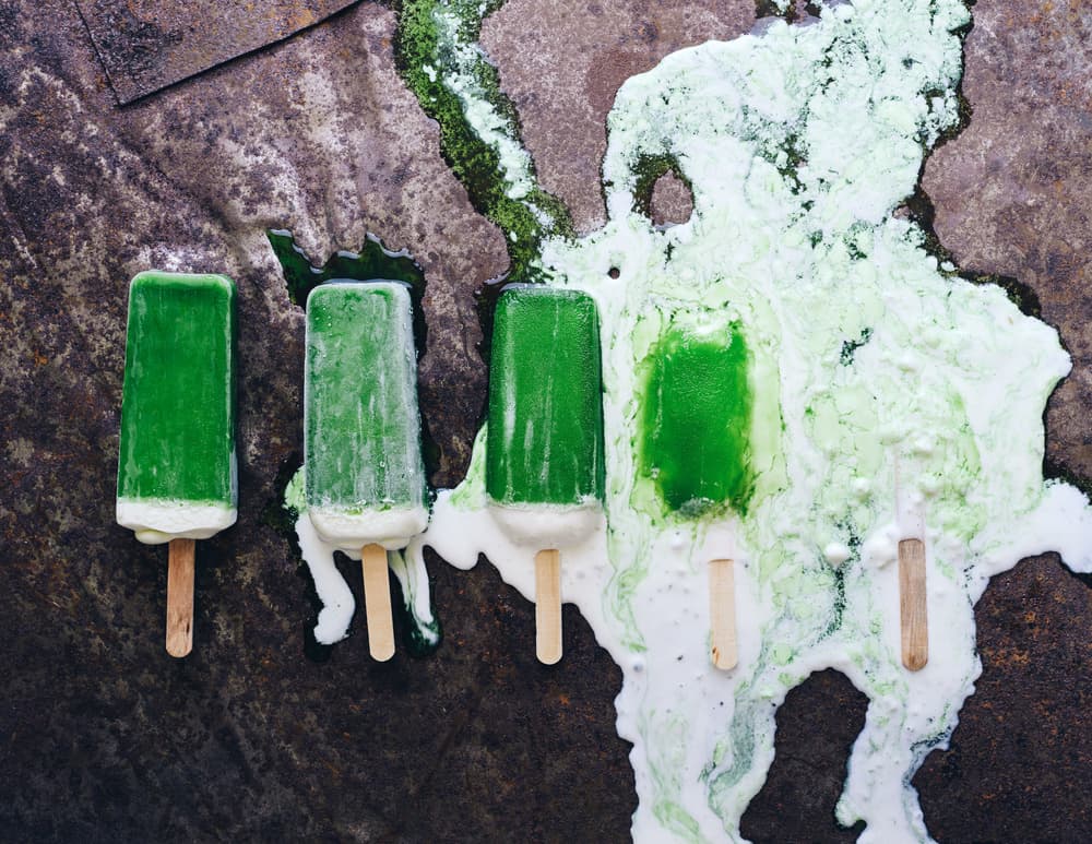 Melting Green Popsicles by Karina Aleksandrova — canvas wall art