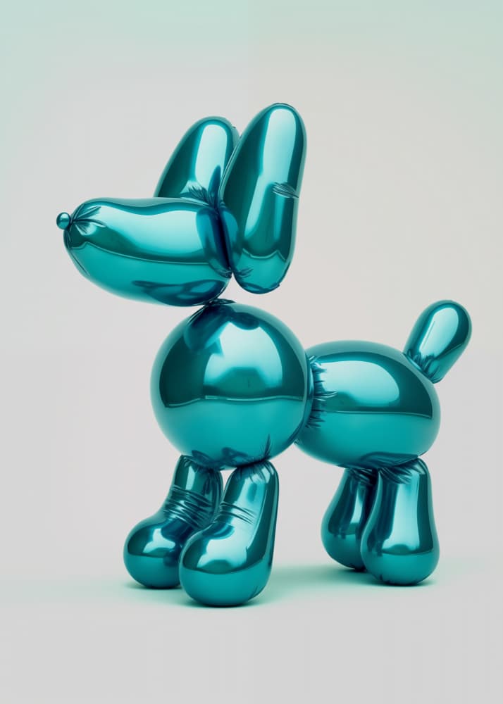 Metallic Teal Balloon Dog by Andreas Magnusson — canvas wall art