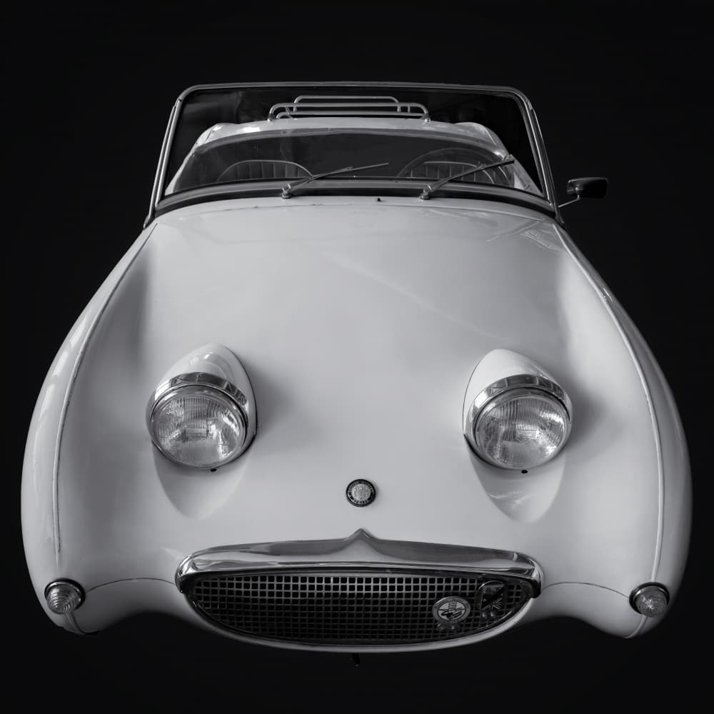 Elegant White Classic Car by Roland Weber — canvas wall art