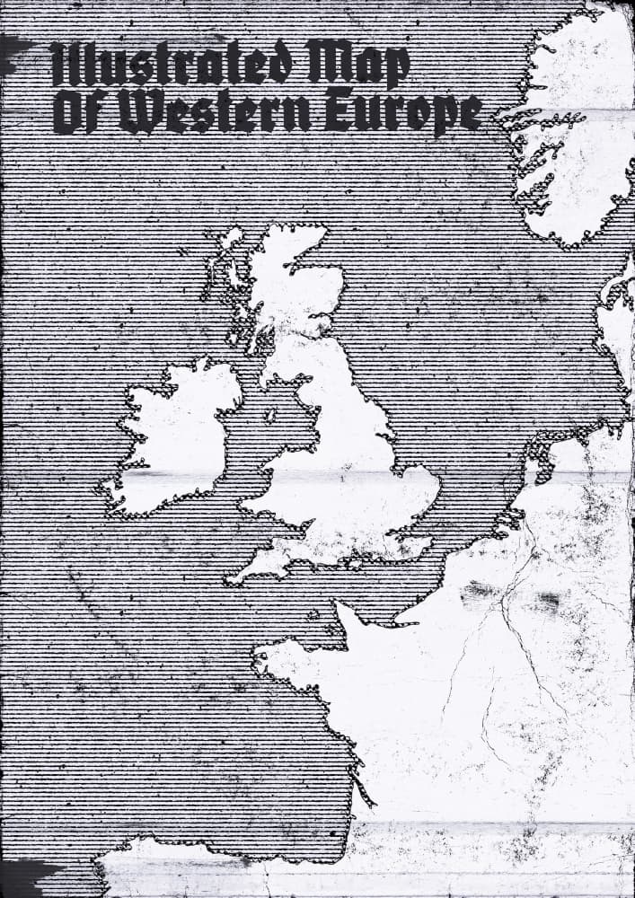 Vintage Western Europe Map by Nicholas — canvas wall art
