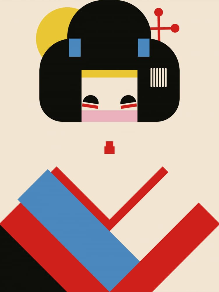 Colorful Geometric Woman by Retrodrome — canvas wall art