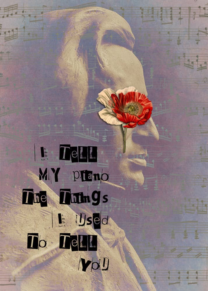 Melancholy Piano Quote by Justyna Jaszke — canvas wall art