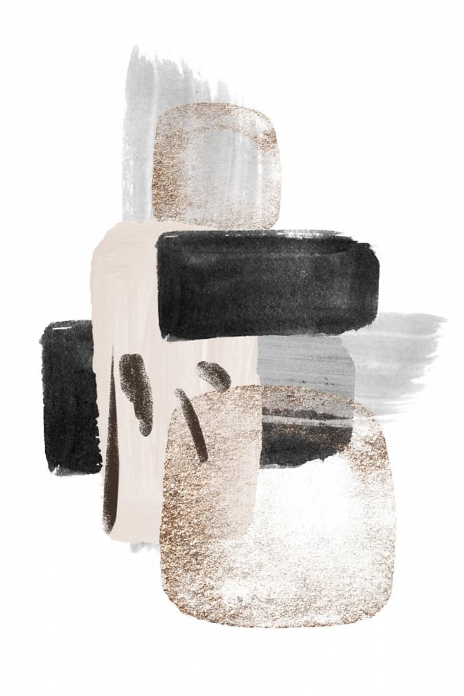 Elegant Neutral Blocks by Sally Ann Moss — canvas wall art