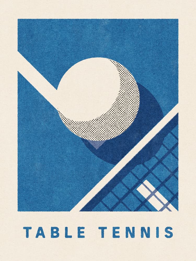 Table Tennis Graphic by Daniel Coulmann — canvas wall art
