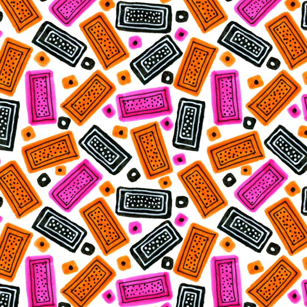 Playful Geometric Blocks by Michele Channell — canvas wall art