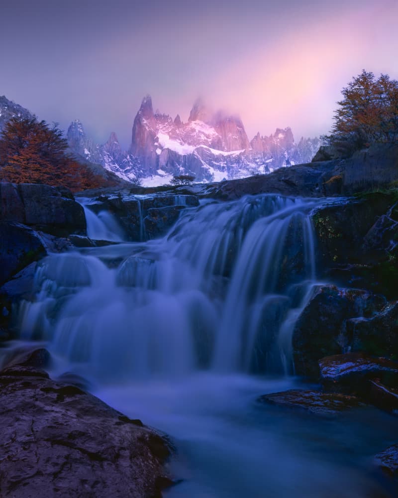 Mystic Mountain Waterfall by Leah Xu — canvas wall art