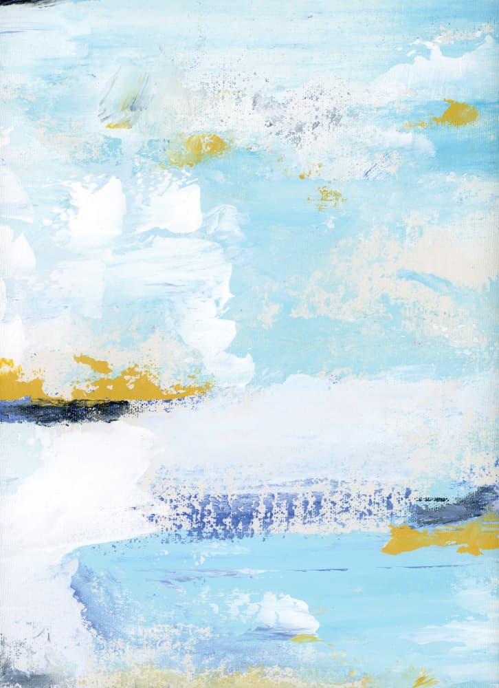 Serene Blue Gold Abstract by Breanna Megan Studio — canvas wall art