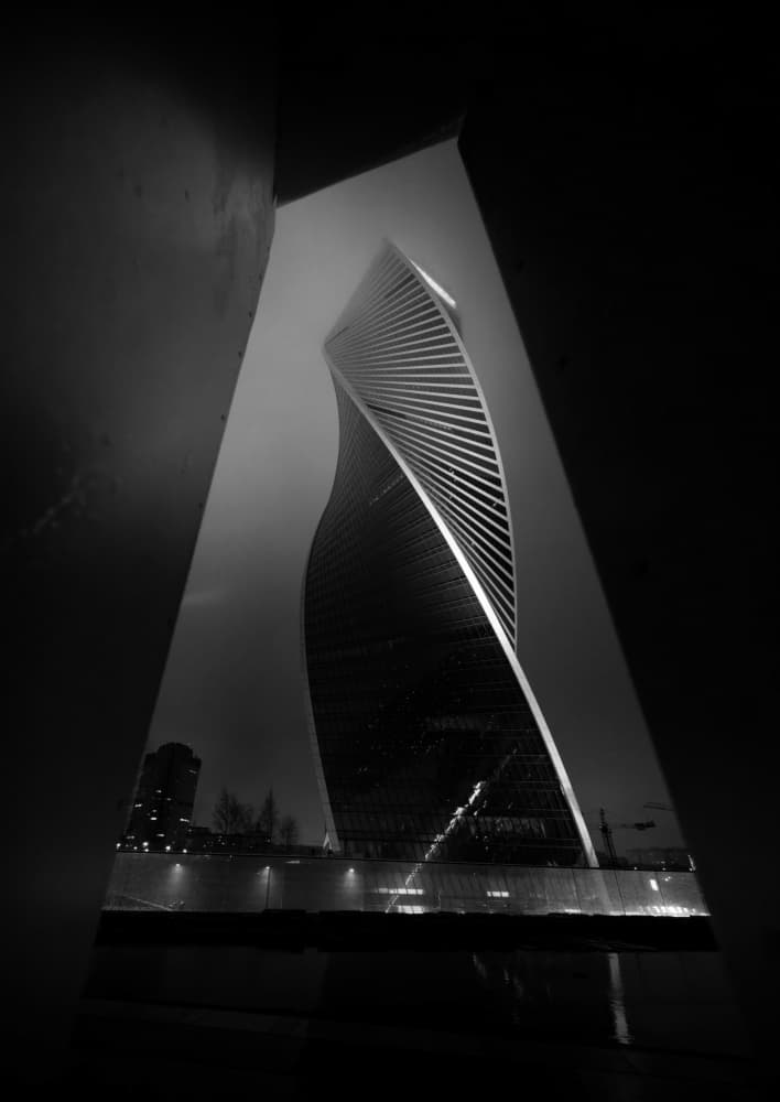 Twisted City Skyscraper by Oles Paritskiy — canvas wall art