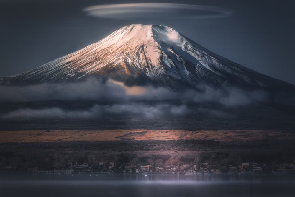 Mount Fuji Sunrise Mist by Frank W. — canvas wall art