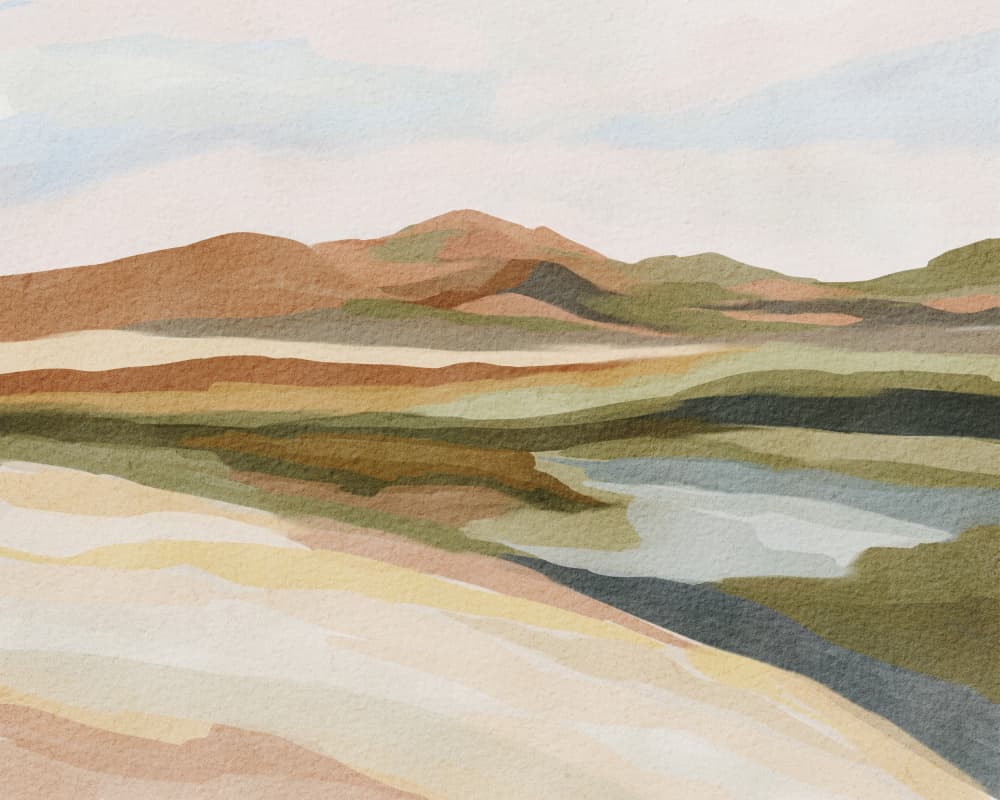 Calm Watercolor Landscape by Nikita Jariwala — canvas wall art