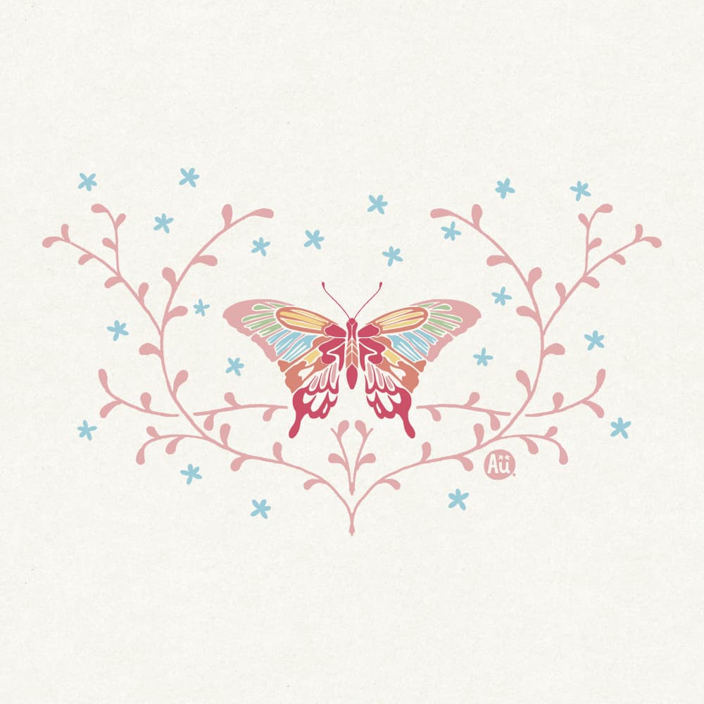 Delicate Pink Butterfly by Aia Ueno — canvas wall art